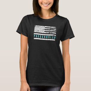 Camiseta Bandeira Americana Distinta Pré-Escolar Patriota O