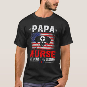 Camiseta Bandeira Americana Distressed Papa Enfermeira A Le