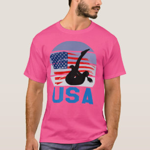 Camiseta Bandeira Americana Divisória Esportiva Mulher Nada