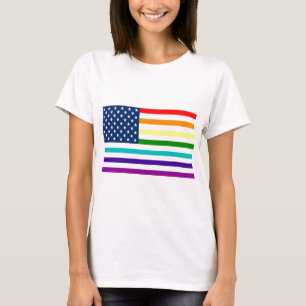 Camiseta Bandeira americana do arco-íris