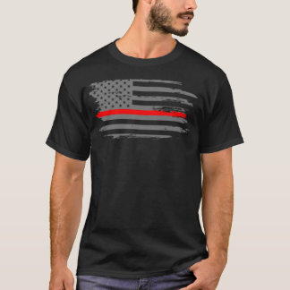 Camiseta Bandeira Americana do Bombeiro Thin Red Line