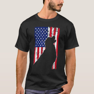 Camiseta Bandeira Americana do Cão Golden Retriever Pai Mãe