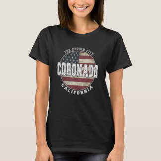 Camiseta Bandeira americana do Coronado California Vintage