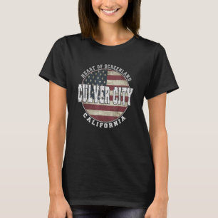 Camiseta Bandeira Americana do Culver City California Vinta