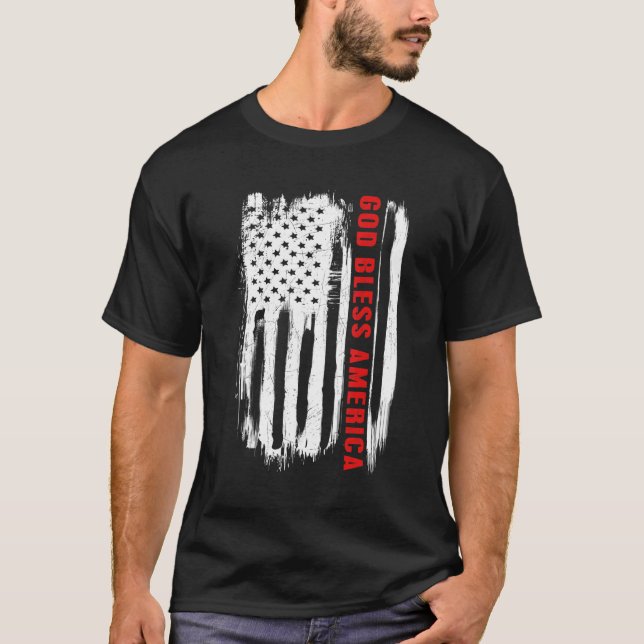 Camiseta Bandeira Americana do Deus abençoe (Frente)
