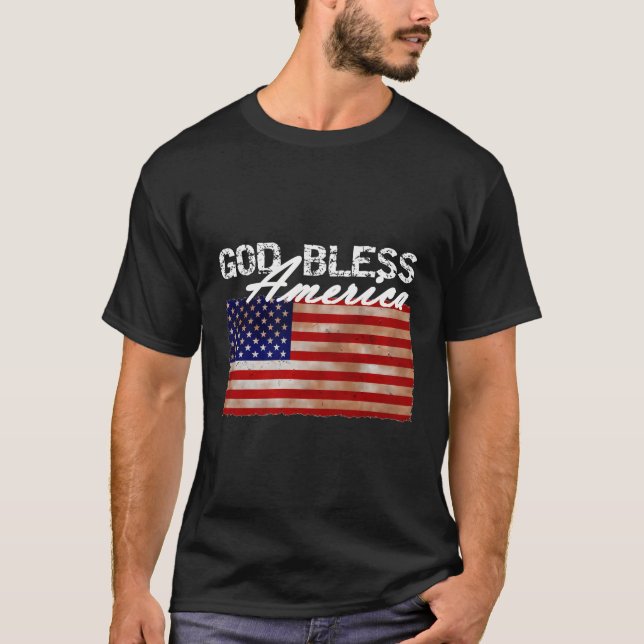 Camiseta Bandeira Americana do Deus abençoe (Frente)