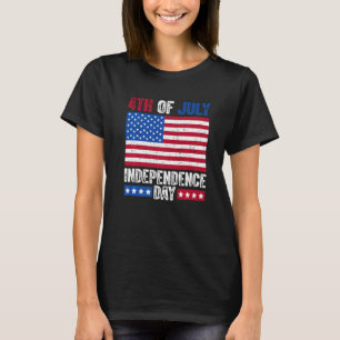 Camiseta Bandeira Americana Do Dia Da Independência De 4 De