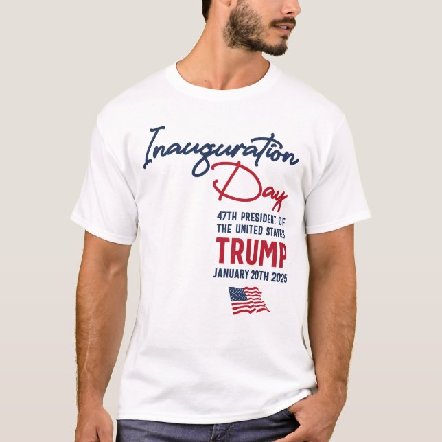 Camiseta Bandeira Americana do Dia de Inauguração (Frente)