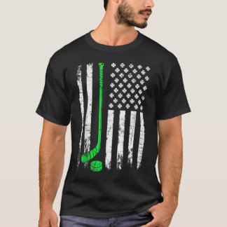 Camiseta Bandeira Americana do Dia de São Patrício de Hóque