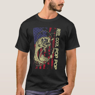 Camiseta Bandeira Americana do Dia dos Pais de Pesca Pop Po