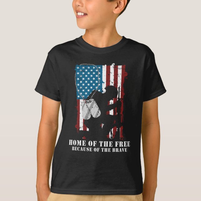 Camiseta Bandeira Americana do Dia dos Veteranos Orgulhosos (Frente)