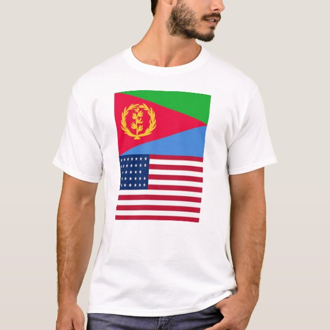 Camiseta Bandeira americana do Eritrean (Frente)