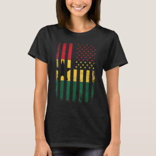 Camiseta Bandeira Americana do Gana Raiz de Gana Americana