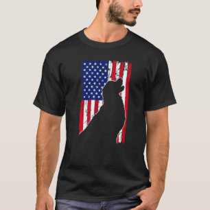 Camiseta Bandeira Americana do Golden Retriever Cachorro Pa