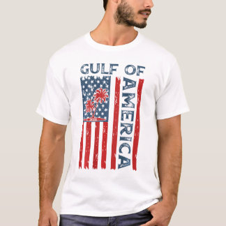 Camiseta Bandeira Americana Do Golfo Da América No Leste De