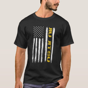 Camiseta Bandeira Americana do Jiu Jitsu Bandeira nos Estad