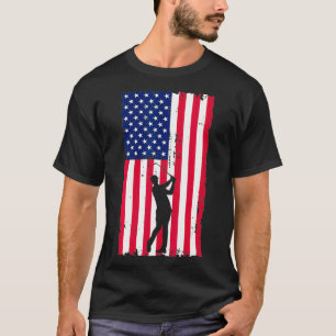 Camiseta Bandeira Americana do Jogador de Golfe