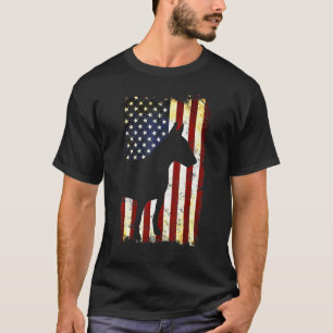 Camiseta Bandeira Americana do Miniature Bull Terrier Silho