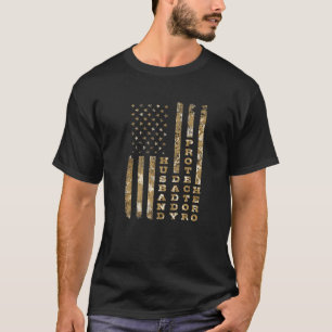 Camiseta Bandeira Americana do Pai Herói do Pai Marido