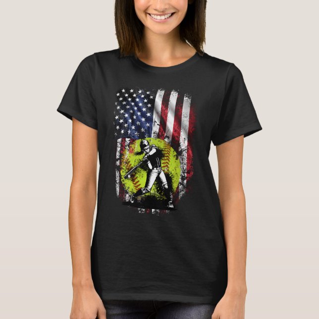 Camiseta Bandeira Americana do Softball - 4 de julho Esport (Frente)