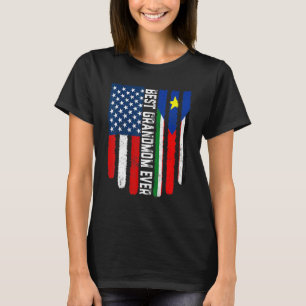 Camiseta Bandeira Americana do Sudão do Sul Melhor Avó Nunc