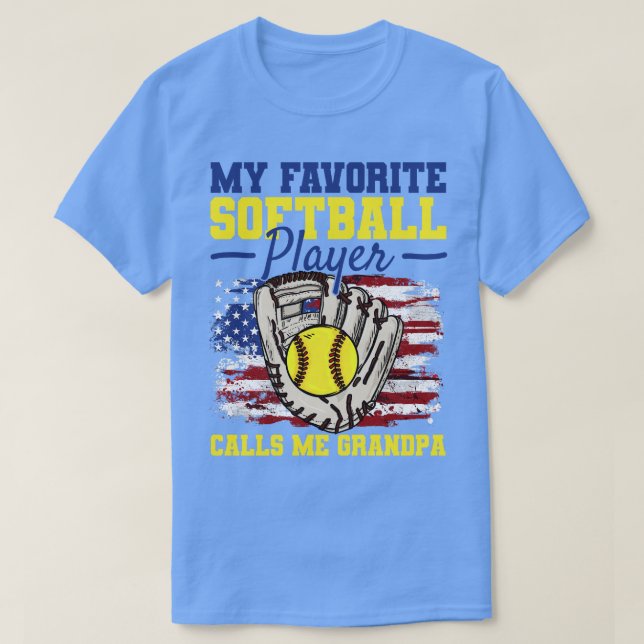 Camiseta Bandeira Americana do Vovô Softball (Frente do Design)