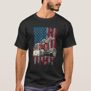 Camiseta Bandeira Americana dos EUA Caminhoneiro Dirigindo