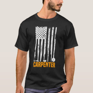Camiseta Bandeira Americana dos EUA Carpinteiro Artesão Mar