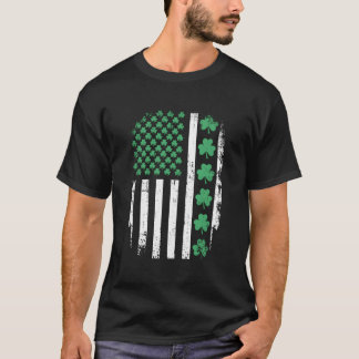 Camiseta Bandeira Americana dos EUA Com Trevos Para o Dia d