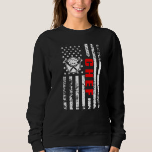 Camiseta Bandeira Americana dos EUA Comida Cozinhe Patrióti