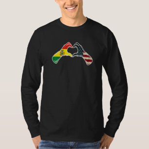 Camiseta Bandeira americana dos EUA da Bolívia Coração bol