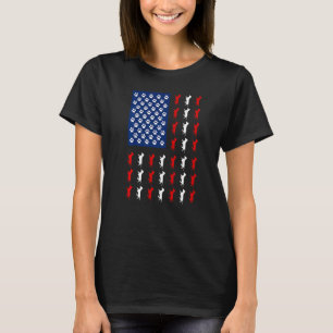 Camiseta Bandeira Americana Dos EUA Dachshund Quatro De Ju