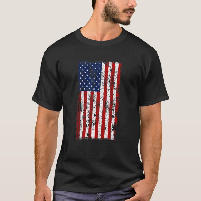 Camiseta Bandeira Americana dos EUA Distorcida (Frente)