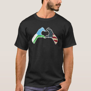 Camiseta Bandeira americana dos EUA Djibouti Coração djibo