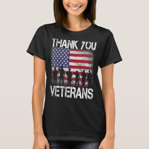 Camiseta Bandeira Americana dos EUA Obrigado Veteranos Orgu
