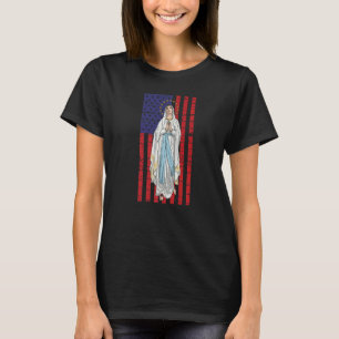 Camiseta Bandeira Americana dos EUA Oração Mariana Nossa Se