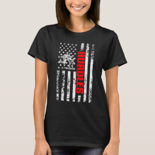 Camiseta Bandeira Americana dos EUA Saltando Obstáculos Esp