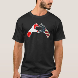 Camiseta Bandeira americana dos EUA Suíça EUA Coração suíç
