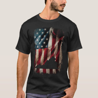 Camiseta Bandeira americana dos EUA Virgínia 4 de julho Pat