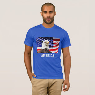 Camiseta Bandeira Americana e Águia Balda