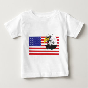 Camiseta Bandeira Americana e Águia Balda
