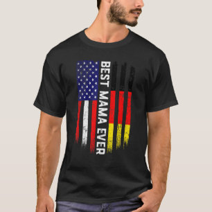 Camiseta Bandeira Americana e Alemanha Melhor Mãe Família N