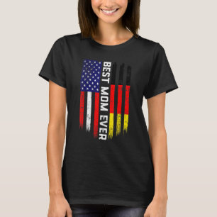 Camiseta Bandeira Americana e Alemanha Melhor Mãe Família N