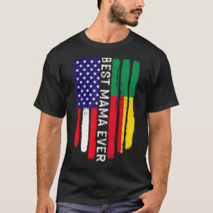 Camiseta Bandeira Americana e Benin Sinalizador Melhor Famí