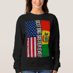 Camiseta Bandeira Americana e Bolívia A Melhor Irmã Já Teve