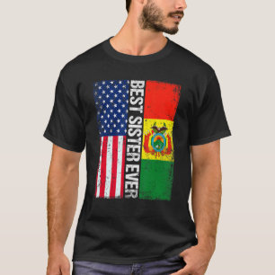 Camiseta bandeira Americana e Bolívia Melhor Irmã Já Fami