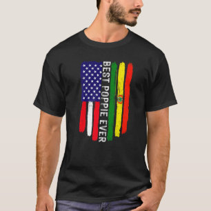 Camiseta Bandeira Americana e Bolívia Melhor Poppie Nunca F