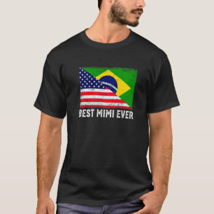 Camiseta Bandeira Americana e Brasil Melhor Família Mimi Ev