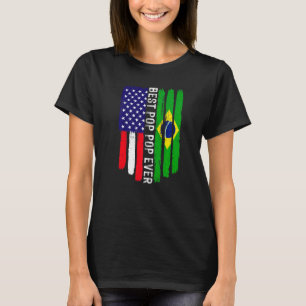 Camiseta Bandeira Americana e Brasil Melhor Pop de Pop já F