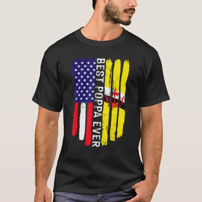 Camiseta Bandeira Americana e Brunei Sinalizador Melhor Fam (Frente)